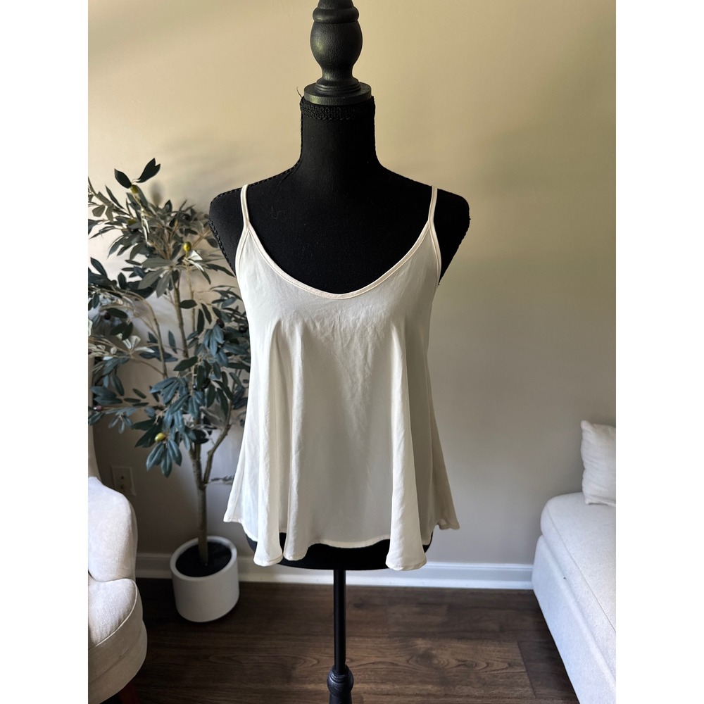 Lush Ivory V-Neck Swing Camisole Spaghetti Strap Tank Top T8907-001 XS